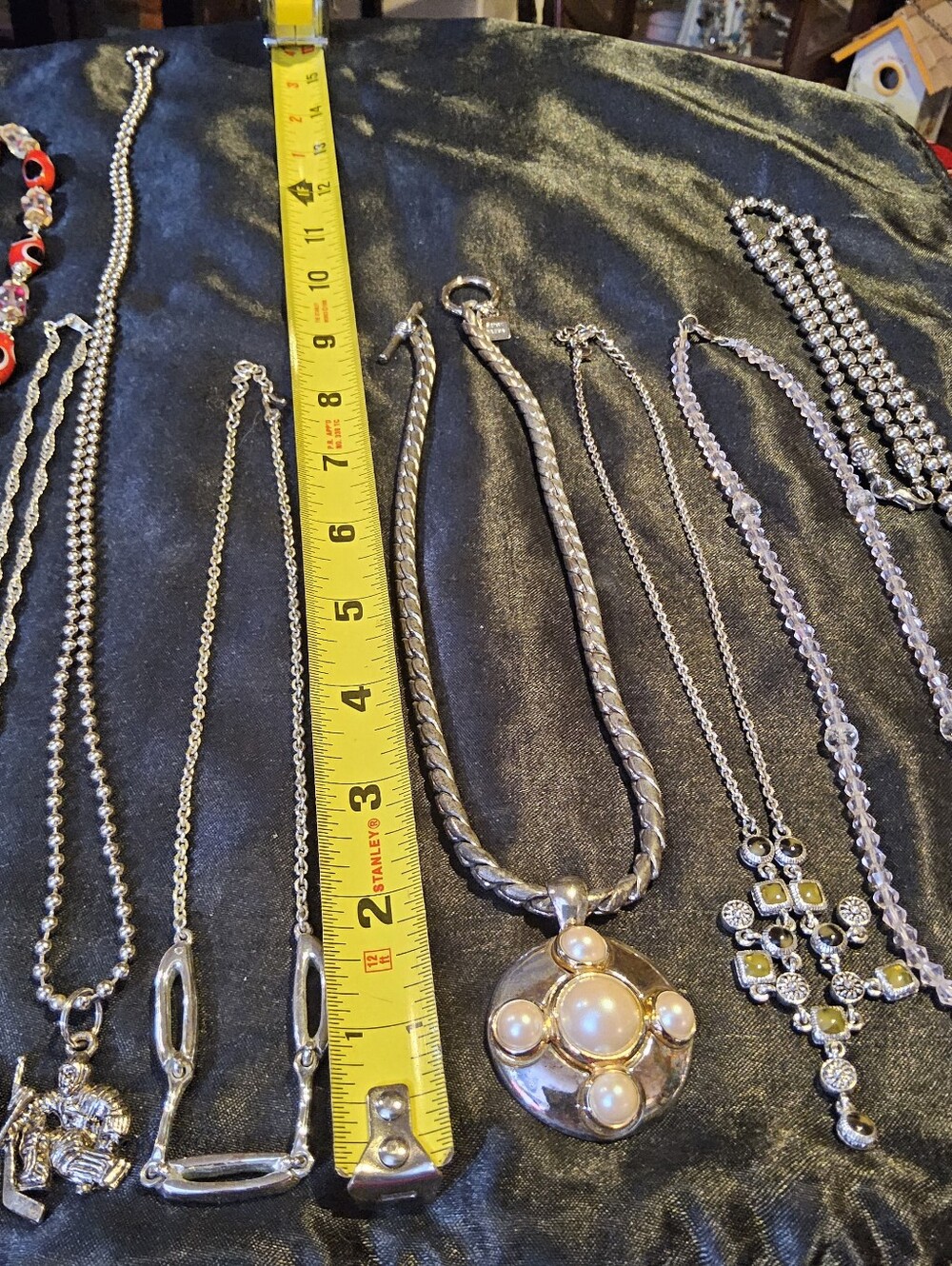 Anne Klein Silver-Tone Layered Necklace Set with Clear and Yellow Accents